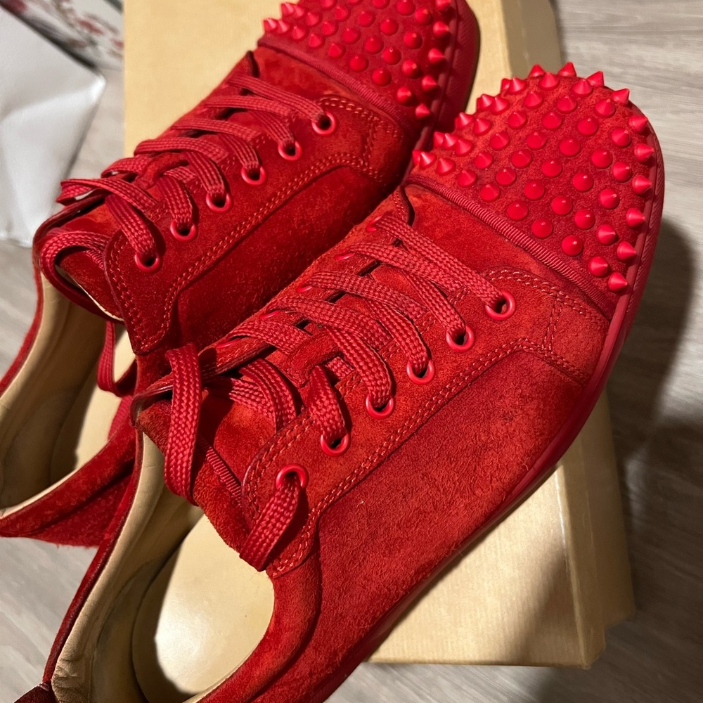 Christian Louboutin Red Studded Sneakers